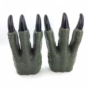 Jurassic World JW Velociraptor Raptor Green Costume Claws Feet Hands Halloween